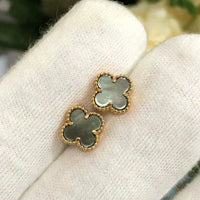 [Amore Jewelry]CLOVER MINI 9.5MM GRAY MOP EARRINGS