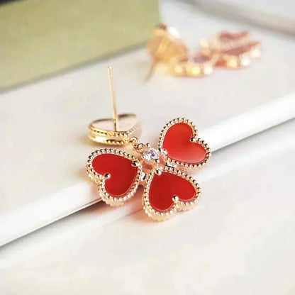 [Amore Jewelry]SWEET CLOVER CARNELIAN EARRINGS