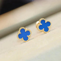 [Amore Jewelry]CLOVER MINI 9.5MM TURQUOISE EARRINGS