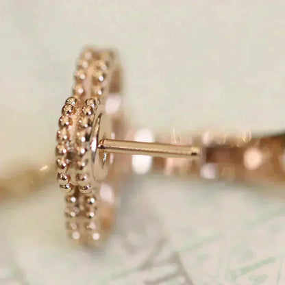 [Amore Jewelry]CLOVER MEDIUM 1 MOTIFS FUll DIAMOND EARRINGS