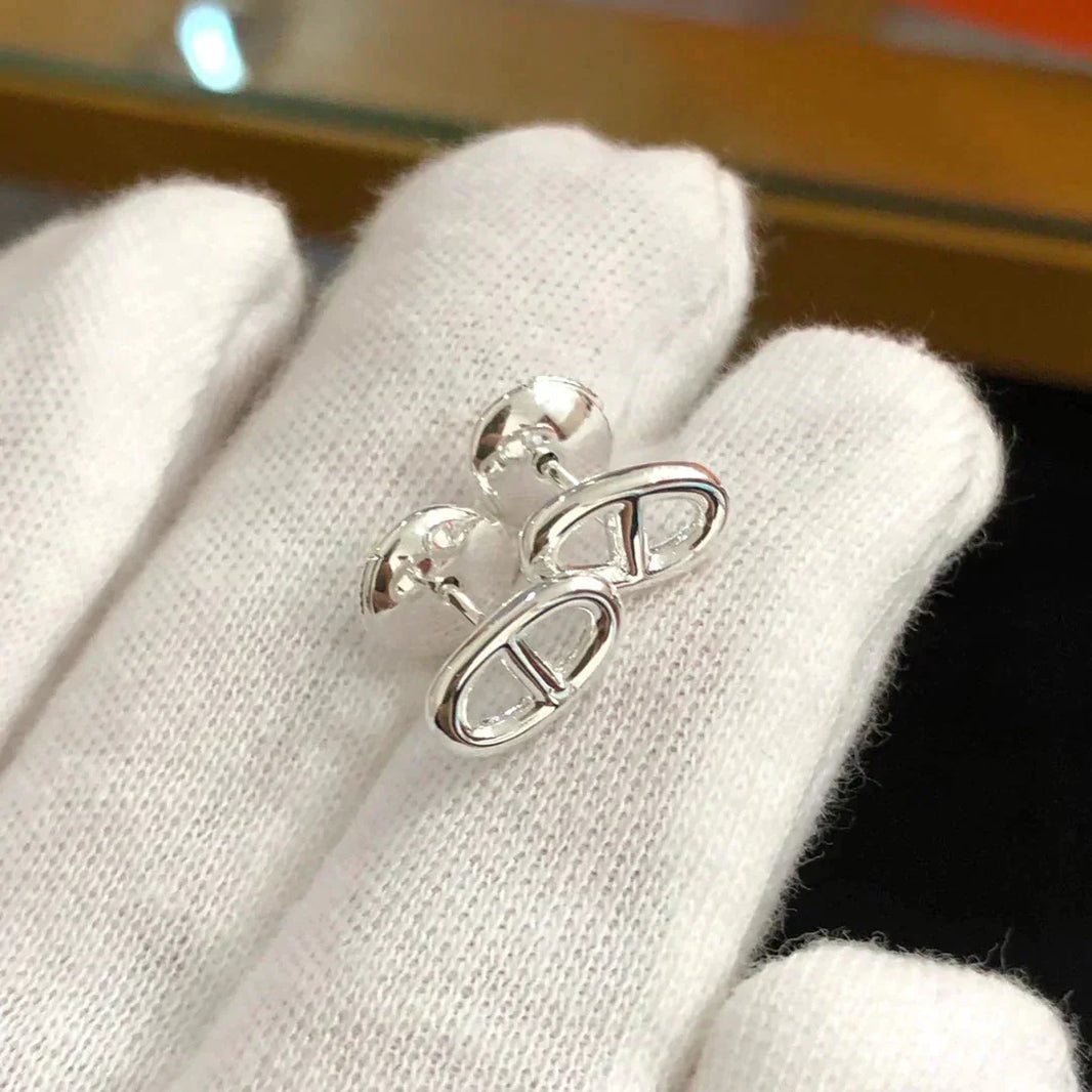 [Amore Jewelry]CHAINE SMALL EARRINGS GOLD AND SILVER