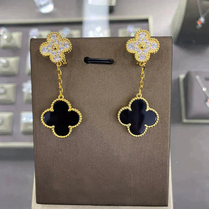 [Amore Jewelry]CLOVER  2 MOTIFS  DIAMOND  EARRINGS (MULTIPLE CHOICESç´