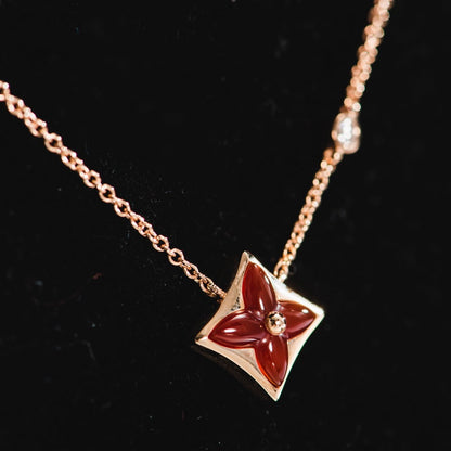 [Amore Jewelry]STAR NECKLACE PINK GOLD 1 DIAMOND
