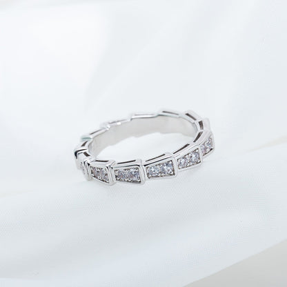 [Amore Jewelry]SERPENTI RING SILVER DIAMOND PAVED 3MM