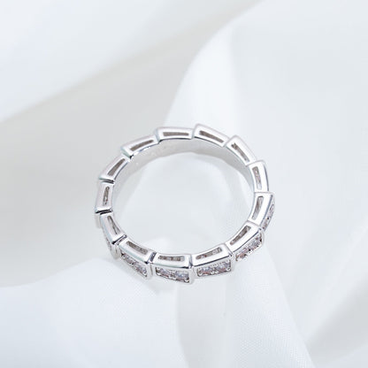 [Amore Jewelry]SERPENTI RING SILVER DIAMOND PAVED 3MM