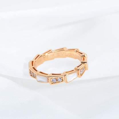 [Amore Jewelry]SERPENTI RING PINK GOLD DIAMOND MOP 3MM