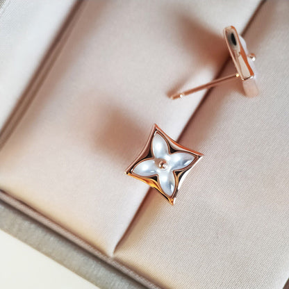 [Amore Jewelry]STAR MOP PINK GOLD EARRINGS