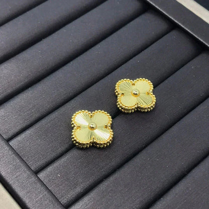 [Amore Jewelry]CLOVER MINI 9.5MM LASER EARRINGS