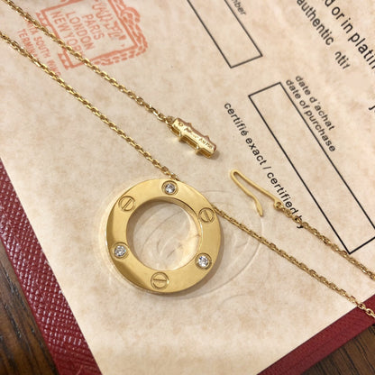 [Amore Jewelry]LOVE NECKLACE 16MM 3 DIAMONDS