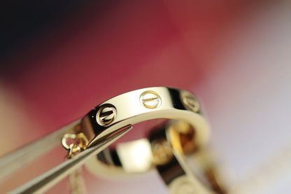 [Amore Jewelry]LOVE NECKLACE DOUBLE RING GOLD