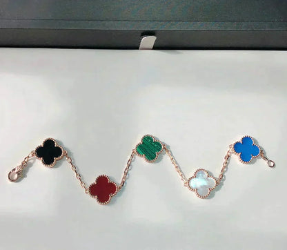 [Amore Jewelry]CLOVER 5 MOTIFS MULTICOLOR  BRACELET