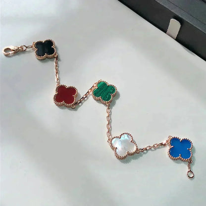 [Amore Jewelry]CLOVER 5 MOTIFS MULTICOLOR  BRACELET