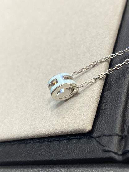 [Amore Jewelry]POP H LIGHT BLUE NECKLACE