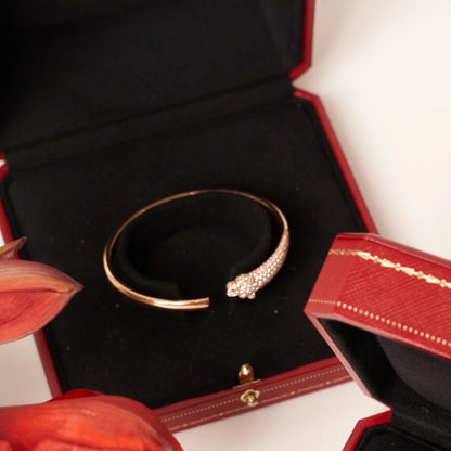 [Amore Jewelry]PANTHERE ROSE GOLD DIAMOND OPEN BRACELET