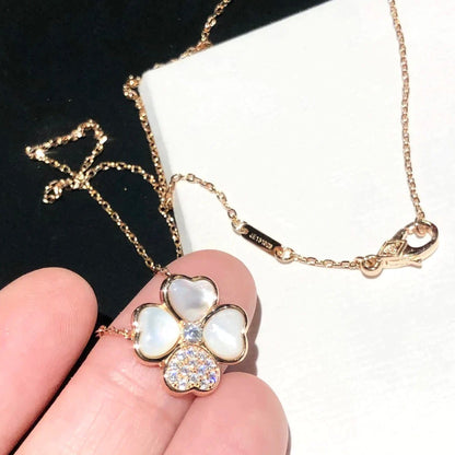 [Amore Jewelry]CLOVER MOP DIAMOND ROSE GOLD NECKLACE