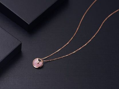 [Amore Jewelry]AMULETTE ROSE GOLD PINK MOP NECKLACE