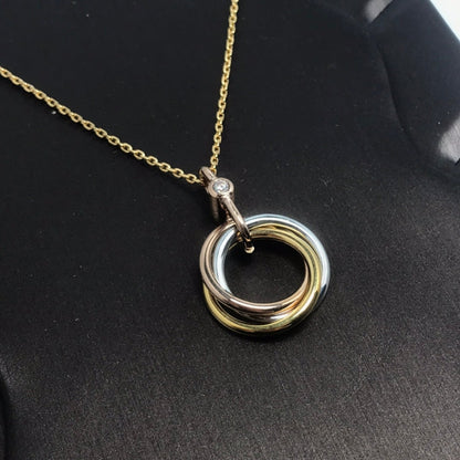 [Amore Jewelry]TRINITY SILVER GOLD PINK GOLD NECKLACE