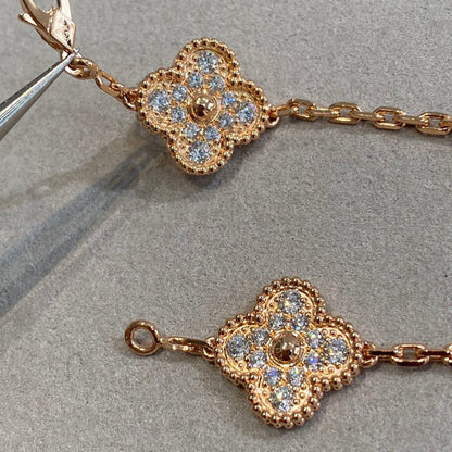 [Amore Jewelry]CLOVER 5 MOTIFS  FULL DIAMOND BRACELET