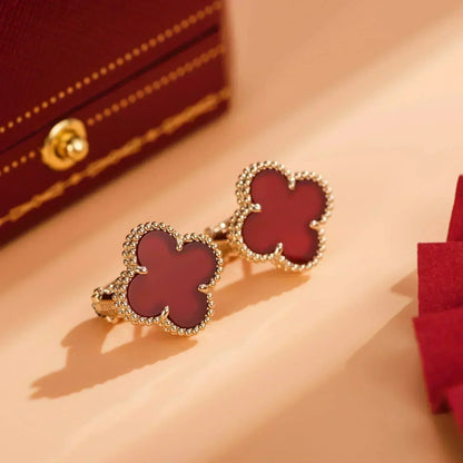 [Amore Jewelry]CLOVER MEDIUM 1 MOTIFS CARNELIAN  EARRINGS