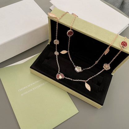 [Amore Jewelry]LUCKY SPRING 15 MOTIFS ROSE GOLD NECKLACE