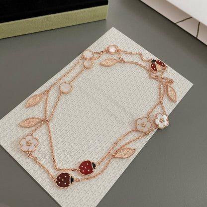 [Amore Jewelry]LUCKY SPRING 15 MOTIFS ROSE GOLD NECKLACE