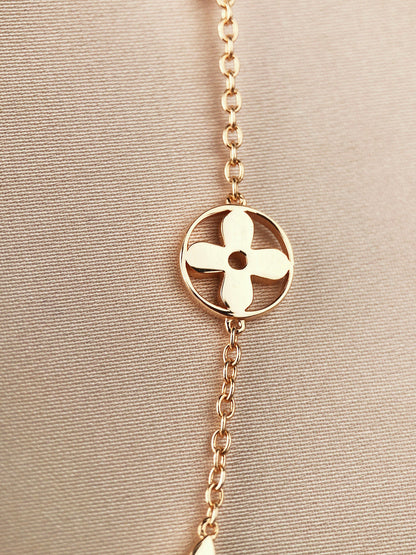 [Amore Jewelry]STAR AND SUN 7 MOTIFS GOLD BRACELET