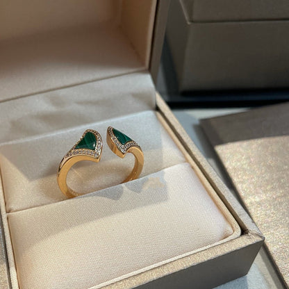 [Amore Jewelry]DREAM MALACHITE DIAMOND OPEN RING