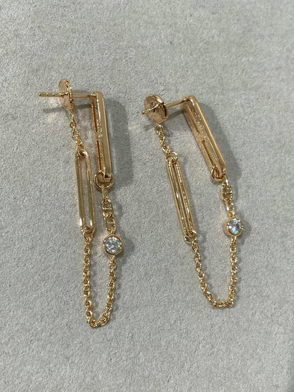 [Amore Jewelry]CHAINE CHAOS DIAMOND DROP EARRINGS