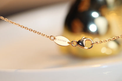 [Amore Jewelry]JEUX MALACHITE 1 DIAMOND PINK GOLD NECKLACE