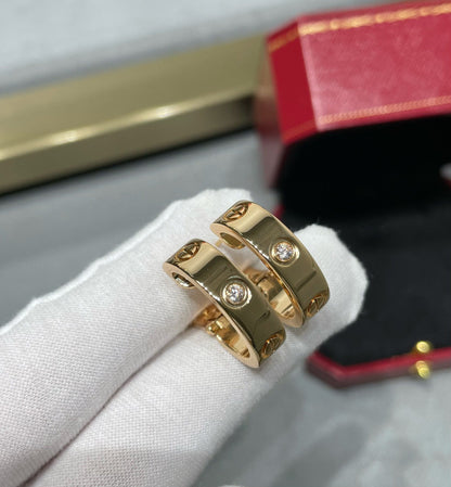 [Amore Jewelry]LOVE 5.5MM 1 DIAMOND EARRINGS