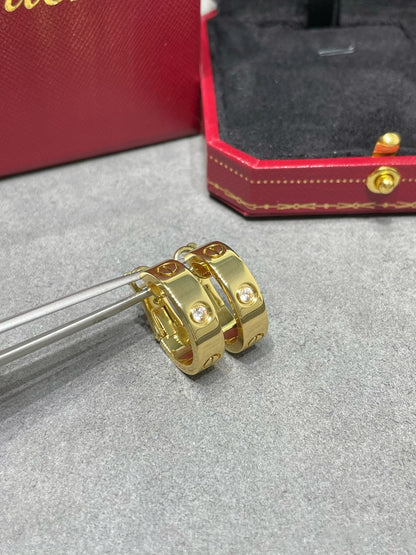 [Amore Jewelry]LOVE 5.5MM 1 DIAMOND EARRINGS