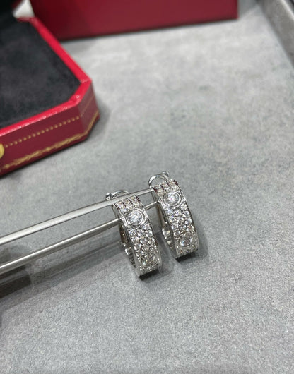 [Amore Jewelry]LOVE 5.5MM DIAMOND PAVED EARRINGS