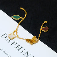 [Amore Jewelry]LUCKY SPRING 5 MOTIF GOLD BRACELET