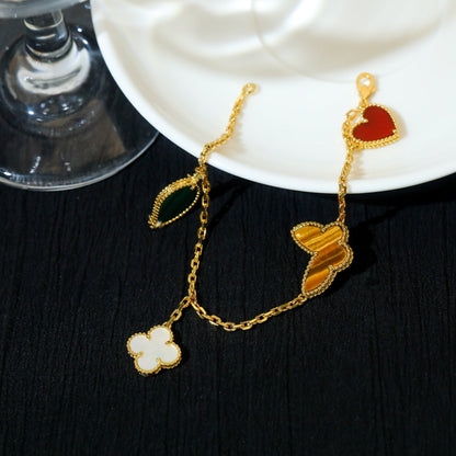 [Amore Jewelry]LUCKY SPRING 5 MOTIF GOLD BRACELET