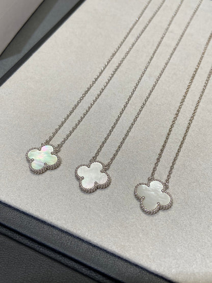 [Amore Jewelry]CLOVER MEDIUM SILVER WHITE MOP NECKLACE