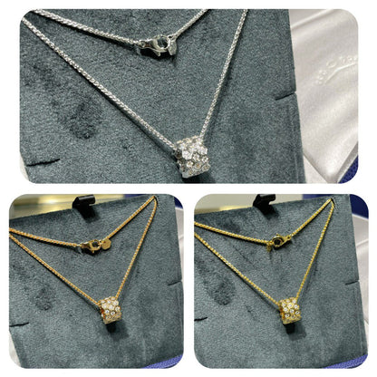 [Amore Jewelry]BEE LOVE DIAMOND PAVED 3 ROW NECKLACE
