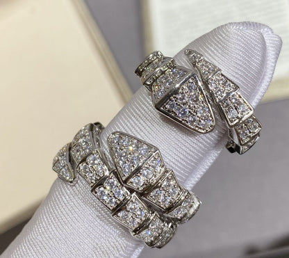 [Amore Jewelry]SERPENTI LARGE RING SILVER DIAMOND PAVED