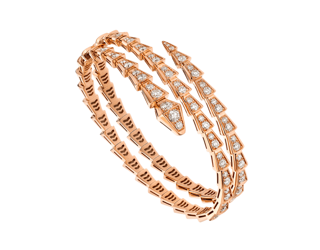 [Amore Jewelry]SERPENTI BRACELET PINK GOLD DIAMOND DOUBLE ROW