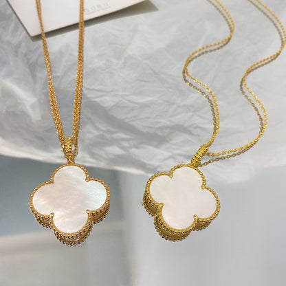 [Amore Jewelry]CLOVER 25MM MOP LARGE PENDANT NECKLACE