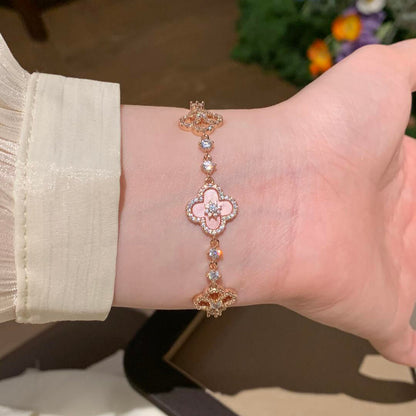 [Amore Jewelry]CLOVER 5 MOTIF PINK BLUE RED WHITE BRACELET