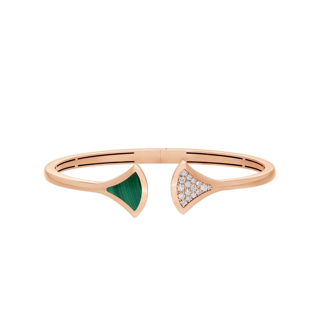 [Amore Jewelry]DREAM BRACELET OPEN MALACHITE PINK GOLD