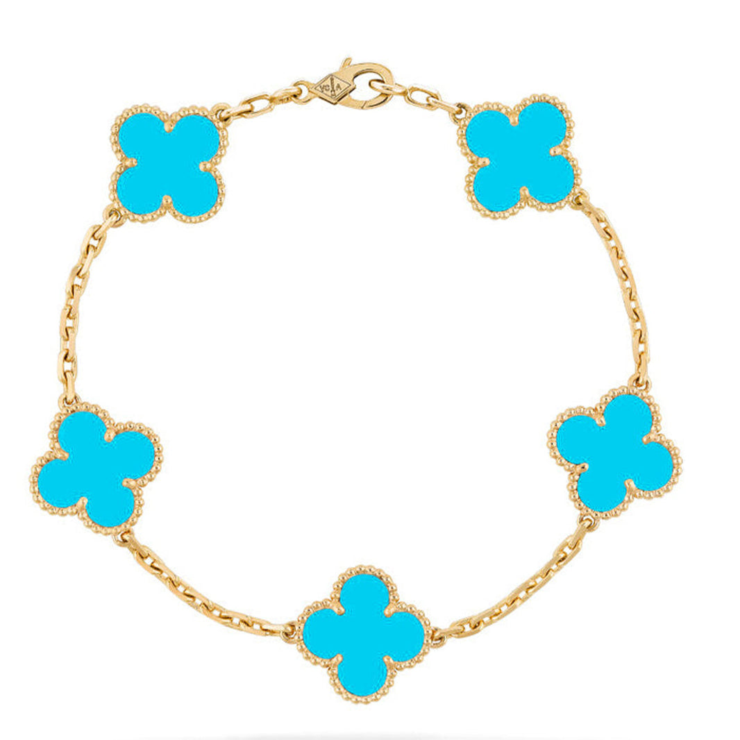 [Amore Jewelry] CLOVER 5 MOTIF TURQUOISE BRACELET COLLECTION