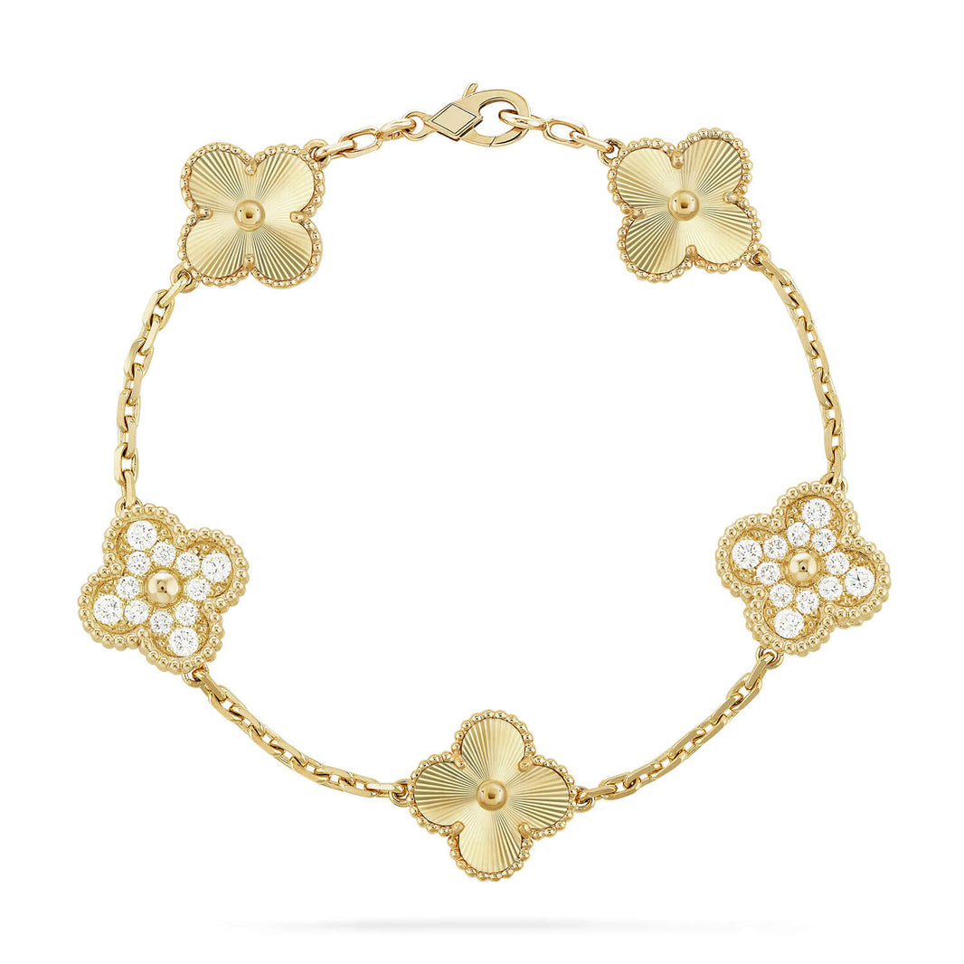[Amore Jewelry] CLOVER 5 MOTIF LASER BRACELET COLLECTION
