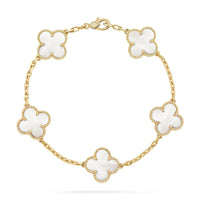 [Amore Jewelry]CLOVER  5 MOTIF WHITE MOP BRACELET