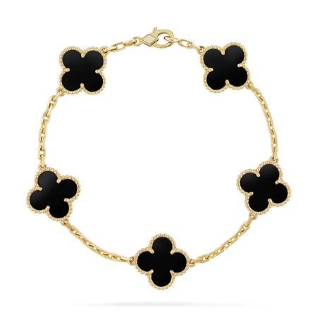 [Amore Jewelry]CLOVER  5 MOTIFS BLACK ONYX BRACELET