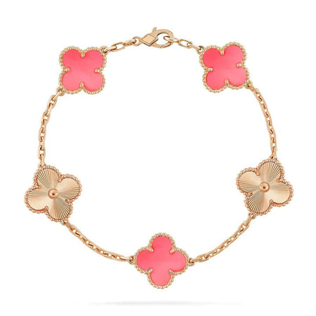 [Amore Jewelry]CLOVER BRACELET 5 MOTIF PINK AND PINK GOLD