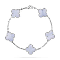 [Amore Jewelry]CLOVER  5 MOTIF PURPLE CHALCEDONY BRACELET SILVER