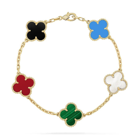 [Amore Jewelry]CLOVER 5 MOTIFS MULTICOLOR  BRACELET