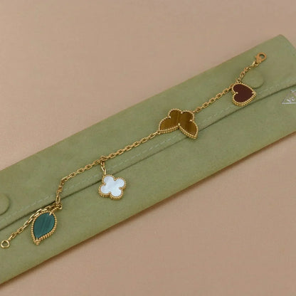 [Amore Jewelry]LUCKY SPRING 5 MOTIF GOLD BRACELET