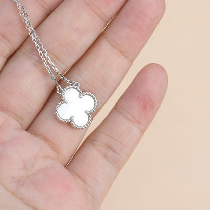 [Amore Jewelry]CLOVER  15MM WHITE MOTHER-OF-PEARL SILVER